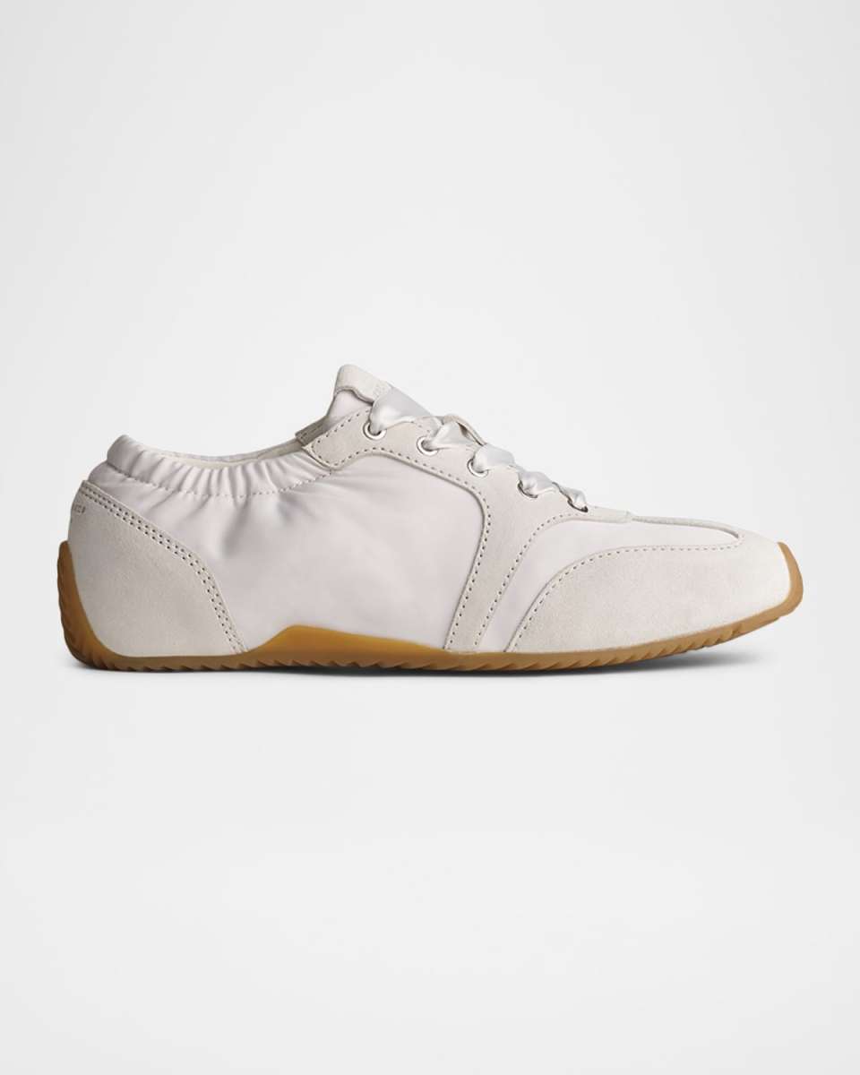 Emilee Ballet Twill and Suede Slim Runner Sneakers